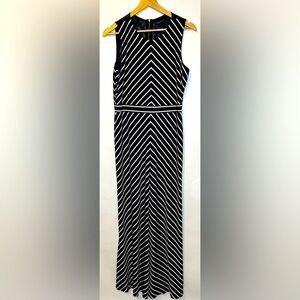 Just...Taylor Black and White Sleeveless Sheath Maxi Dress women’s Size 10